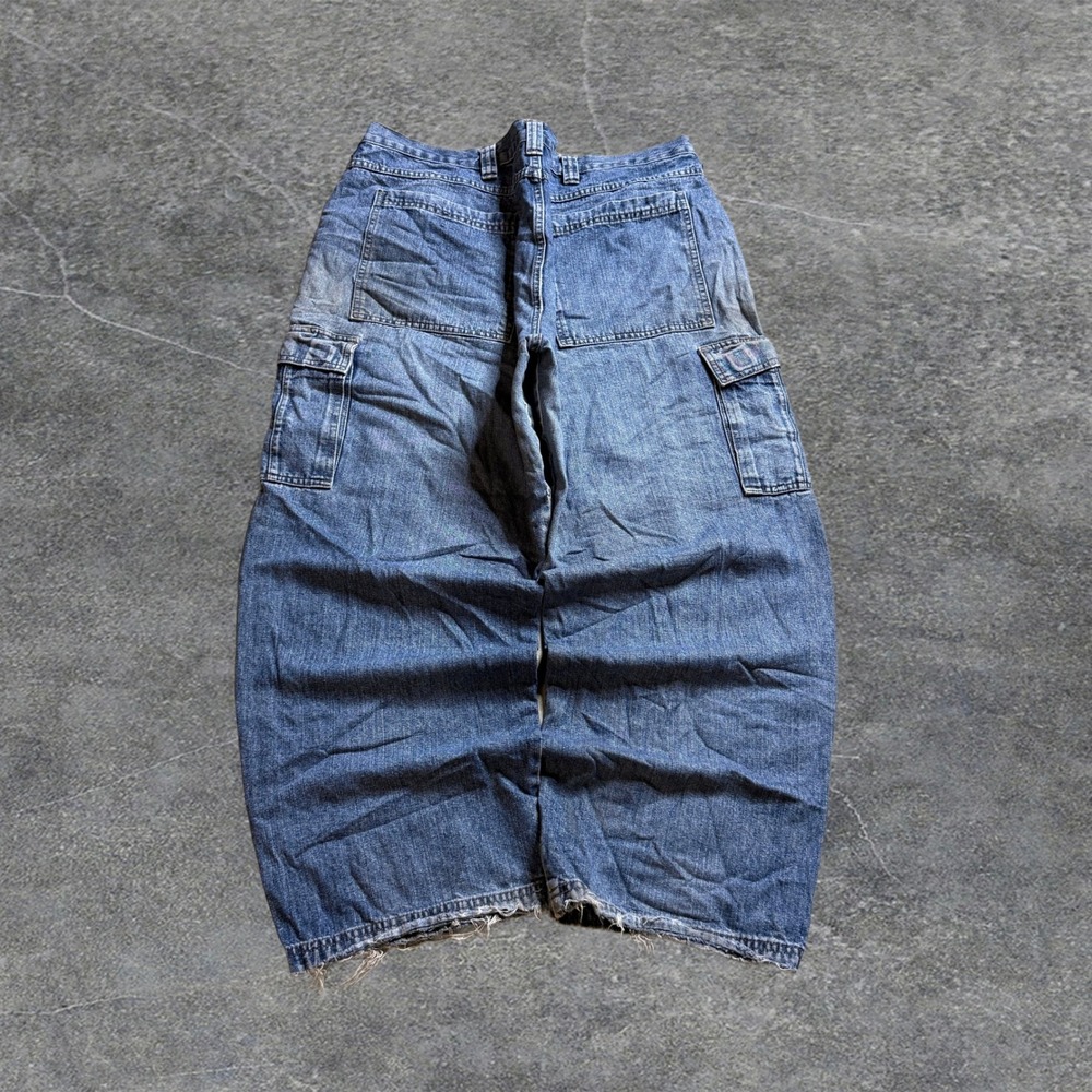 Vintage Distressed Wrangler Cargo Denim Workwear Y2k Super Baggy Denim Jeans